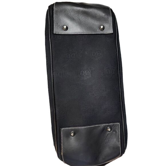 Vintage Dooney & Bourke Black Satchel Logo Canvas, Lock Clasp, Crossbody Strap - Picture 11 of 15